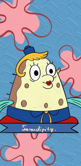 [2436x1125]美国 动画 海绵宝宝 泡芙老师 （取自微博：时间偏好） 苹果手机动漫壁纸图片