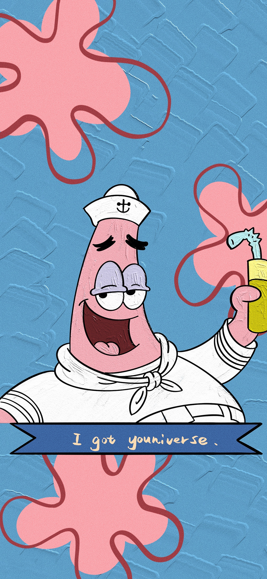 [2436×1125]美国 动画 海绵宝宝 派大星 （取自微博：时间偏好） 苹果手机动漫壁纸图片