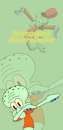 [2436x1125]美国 动画 海绵宝宝与派大星 章鱼哥 苹果手机动漫壁纸图片