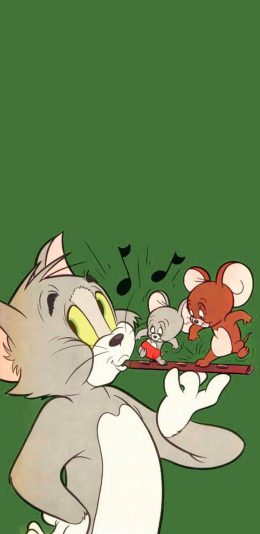 [2436x1125]美国 动画 猫和老鼠 Tom Jerry 苹果手机动漫壁纸图片