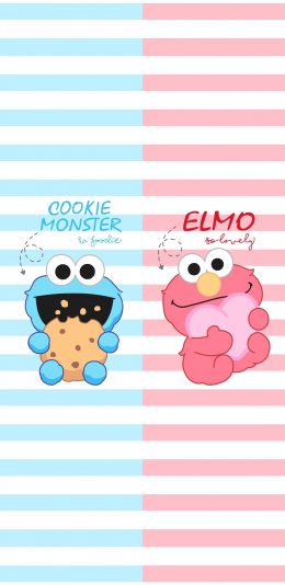 [2436x1125]美国 动画 芝麻街 cookie 苹果手机动漫壁纸图片