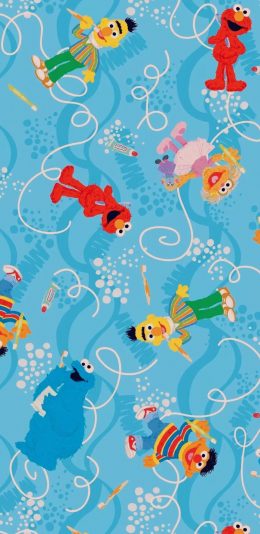 [2436x1125]美国 动画 芝麻街 甜饼怪 艾摩 苹果手机动漫壁纸图片