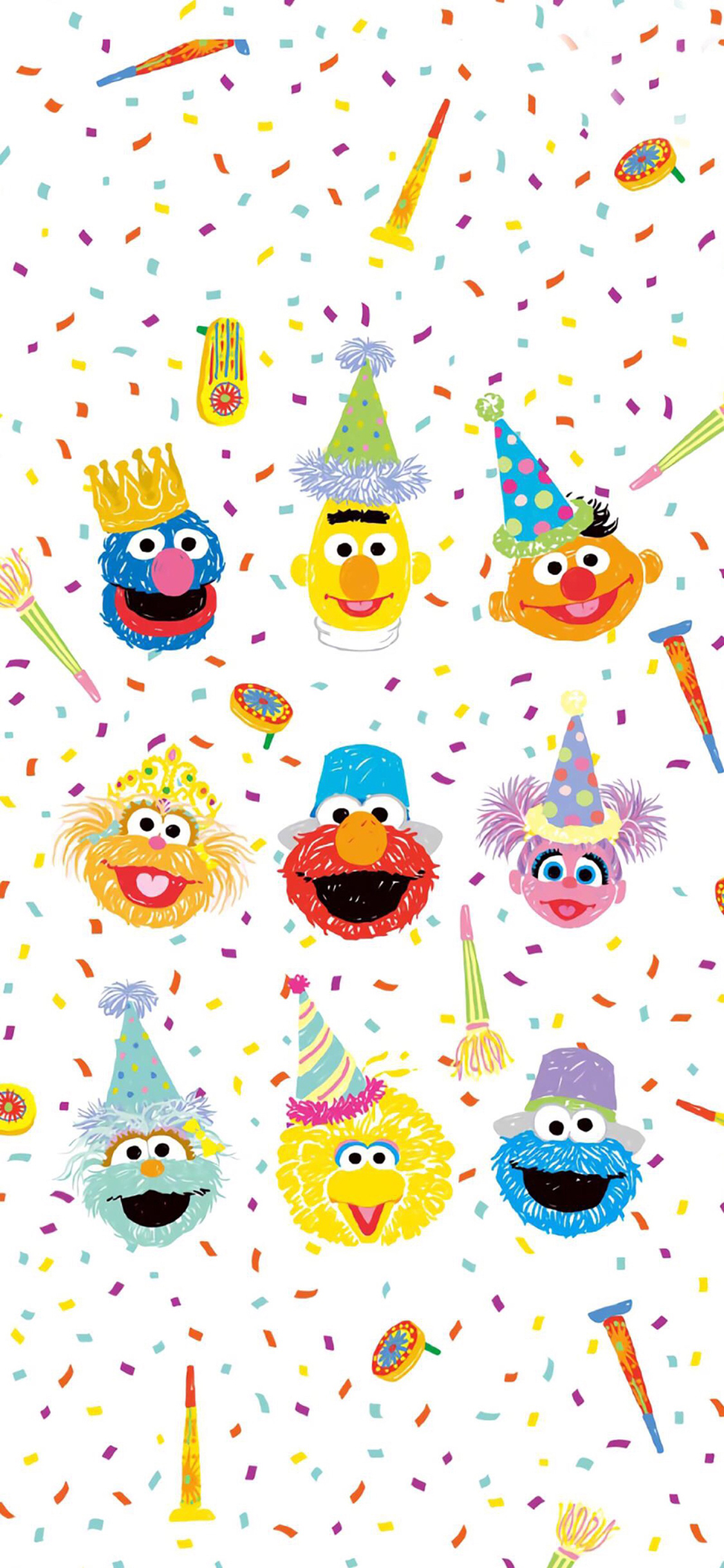 [2436×1125]美国 动画 芝麻街 艾摩 甜饼怪 苹果手机动漫壁纸图片