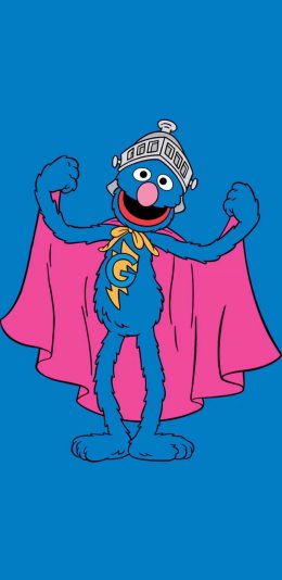 [2436x1125]美国 动画 芝麻街 蓝色 苹果手机动漫壁纸图片