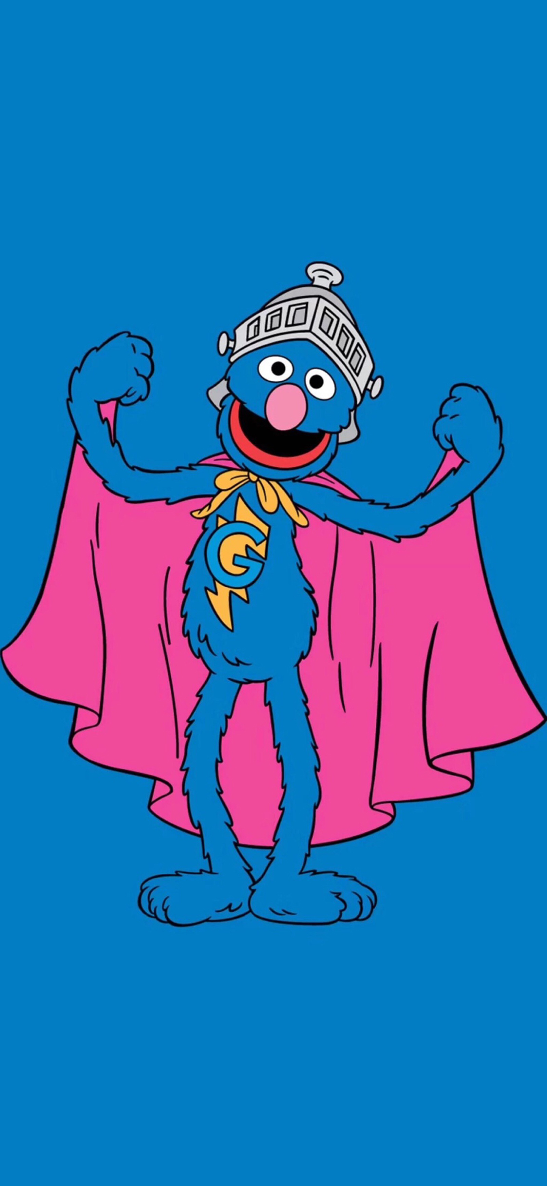 [2436×1125]美国 动画 芝麻街 蓝色 苹果手机动漫壁纸图片