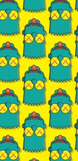 [2436x1125]美国 动画 辛普森 卡通 平铺 苹果手机动漫壁纸图片