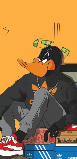 [2436x1125]美国 动画 达菲鸭 潮图 苹果手机动漫壁纸图片