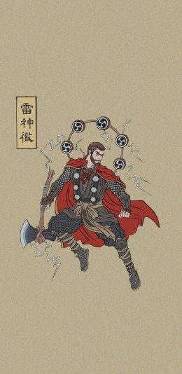 [2436x1125]美国 漫威 复仇者联盟 雷神 苹果手机动漫壁纸图片