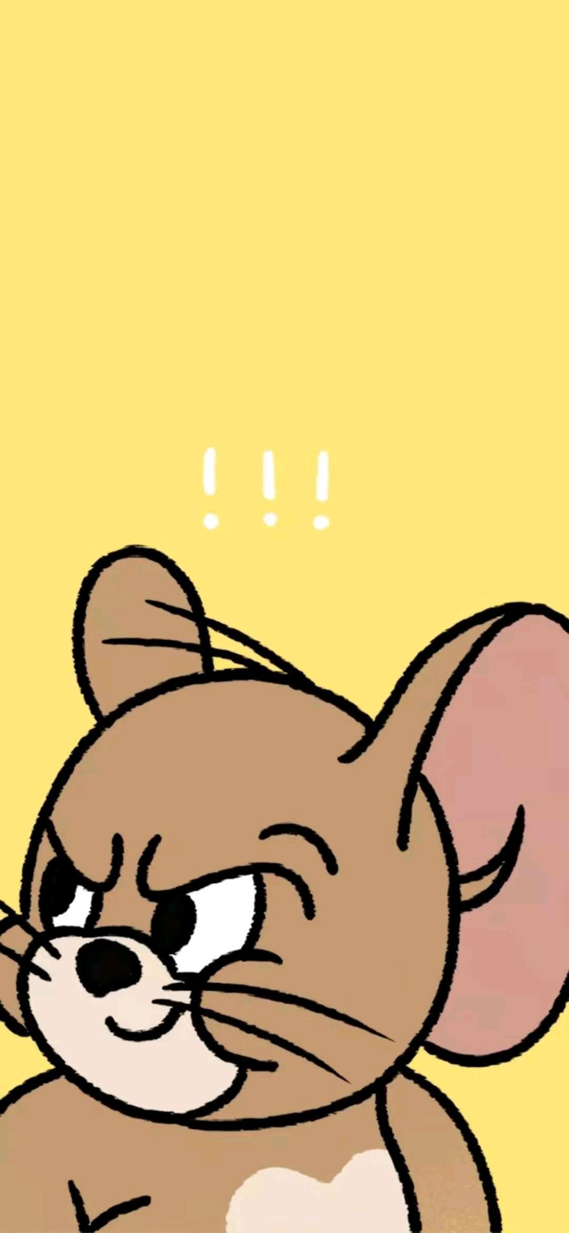 [2436×1125]美国 猫和老鼠 杰瑞 Jerry 苹果手机动漫壁纸图片