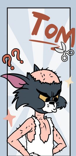 [2436x1125]美国 猫和老鼠 汤姆猫 Tom 苹果手机动漫壁纸图片