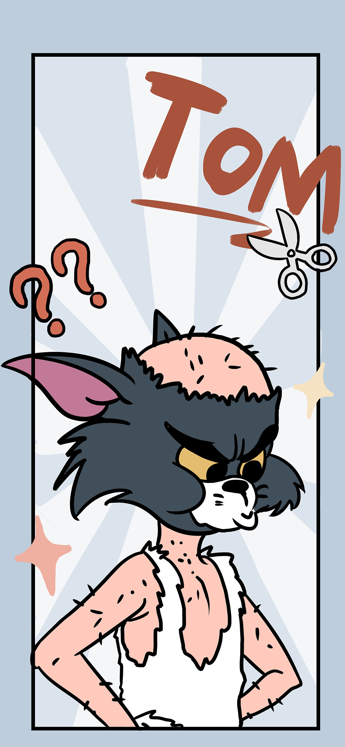 [2436×1125]美国 猫和老鼠 汤姆猫 Tom 苹果手机动漫壁纸图片