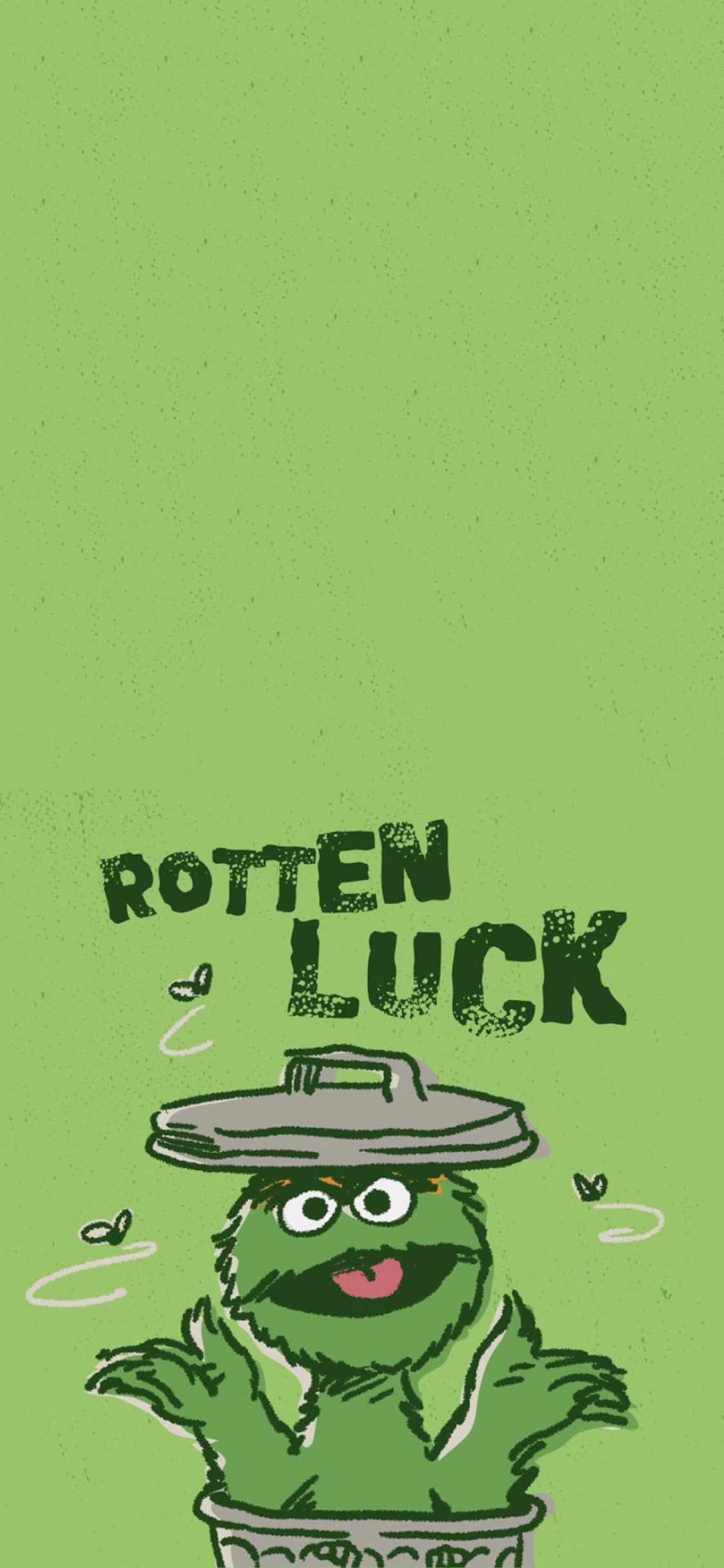 [2436×1125]美国 芝麻街 奥斯卡 绿色 苹果手机动漫壁纸图片