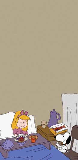[2436x1125]美国 花生漫画 史努比 苹果手机动漫壁纸图片
