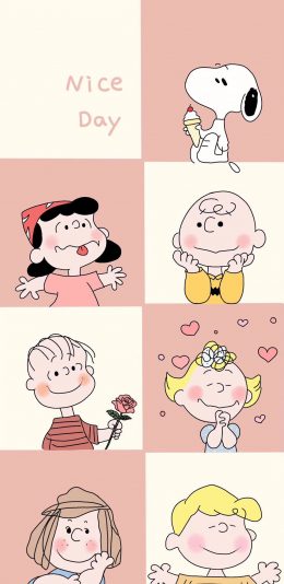 [2436x1125]美国 花生漫画 史努比 人物合集 苹果手机动漫壁纸图片