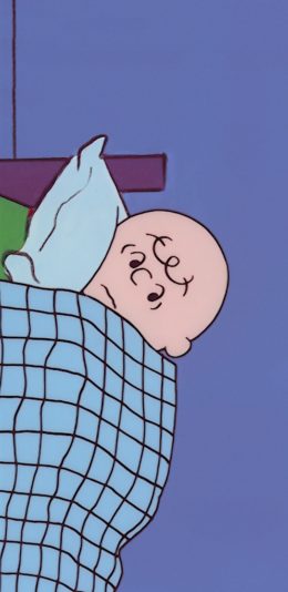 [2436x1125]美国 花生漫画 查理布朗 睡觉 苹果手机动漫壁纸图片