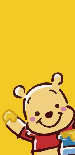 [2436x1125]美国 迪士尼 小熊维尼 蜂蜜 苹果手机动漫壁纸图片