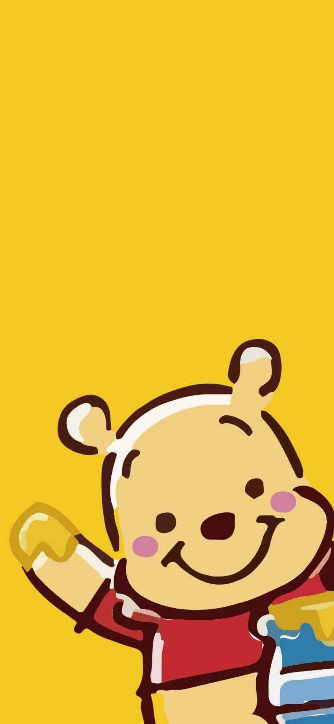 [2436×1125]美国 迪士尼 小熊维尼 蜂蜜 苹果手机动漫壁纸图片