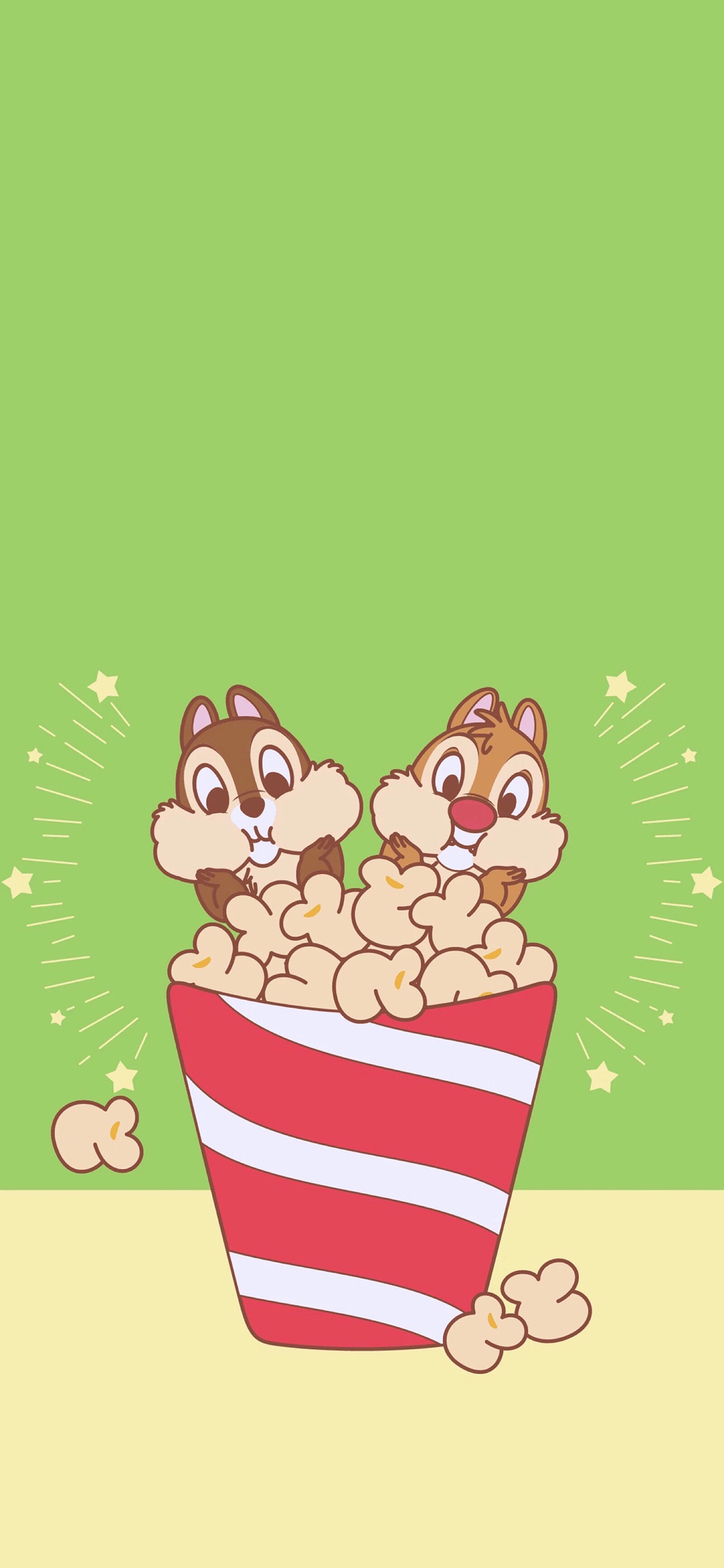 [2436×1125]美国 迪士尼 松鼠 奇奇蒂蒂 苹果手机动漫壁纸图片