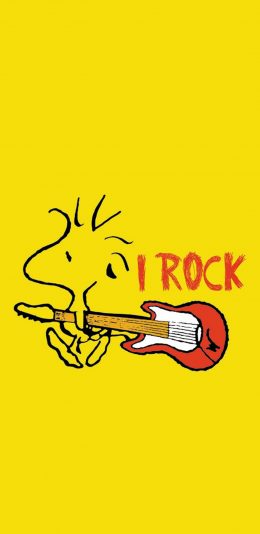 [2436x1125]美国动漫 史迪仔 I rock 苹果手机动漫壁纸图片