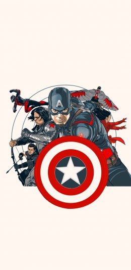 [2436x1125]美国队长 欧美 漫威 超级英雄 盾牌 苹果手机动漫壁纸图片