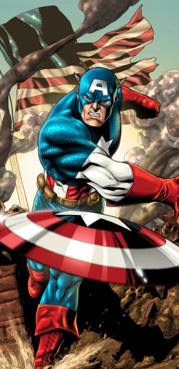 [2436x1125]美国队长 漫威 超级英雄 漫画 苹果手机动漫壁纸图片
