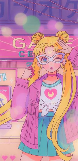 [2436x1125]美少女战士 动画 水冰月 月野兔 苹果手机动漫壁纸图片