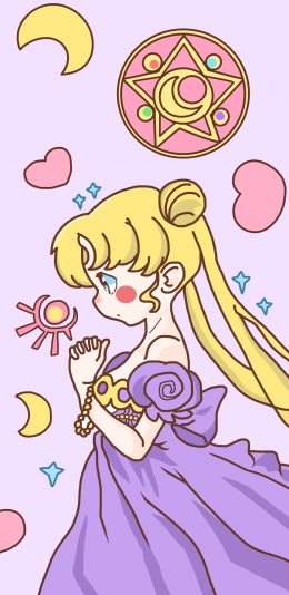 [2436x1125]美少女战士 卡通 色彩 爱心 苹果手机动漫壁纸图片