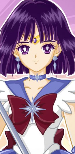 [2436x1125]美少女战士 土萌萤 水手土星 动画 紫色 苹果手机动漫壁纸图片