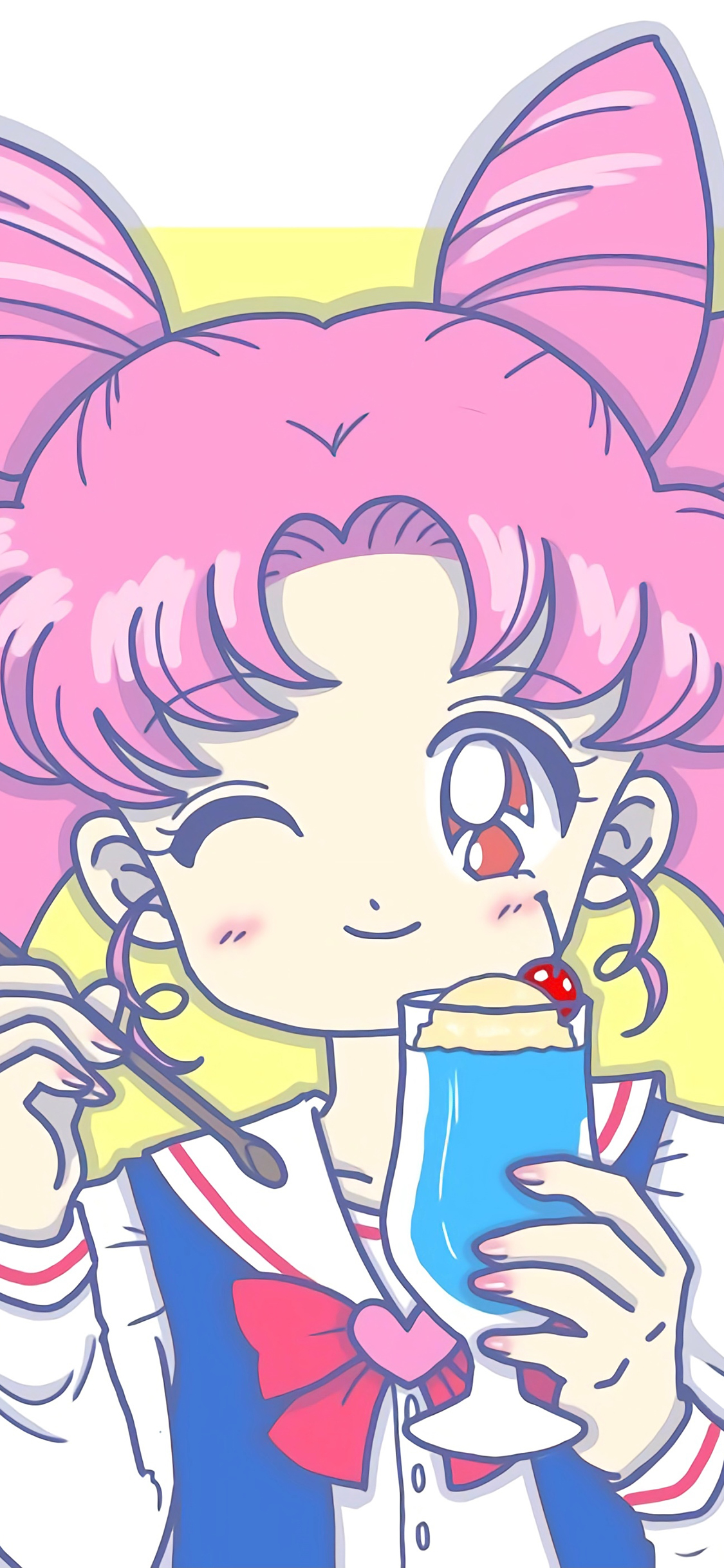 [2436×1125]美少女战士 小小兔 冰淇淋 动画 苹果手机动漫壁纸图片