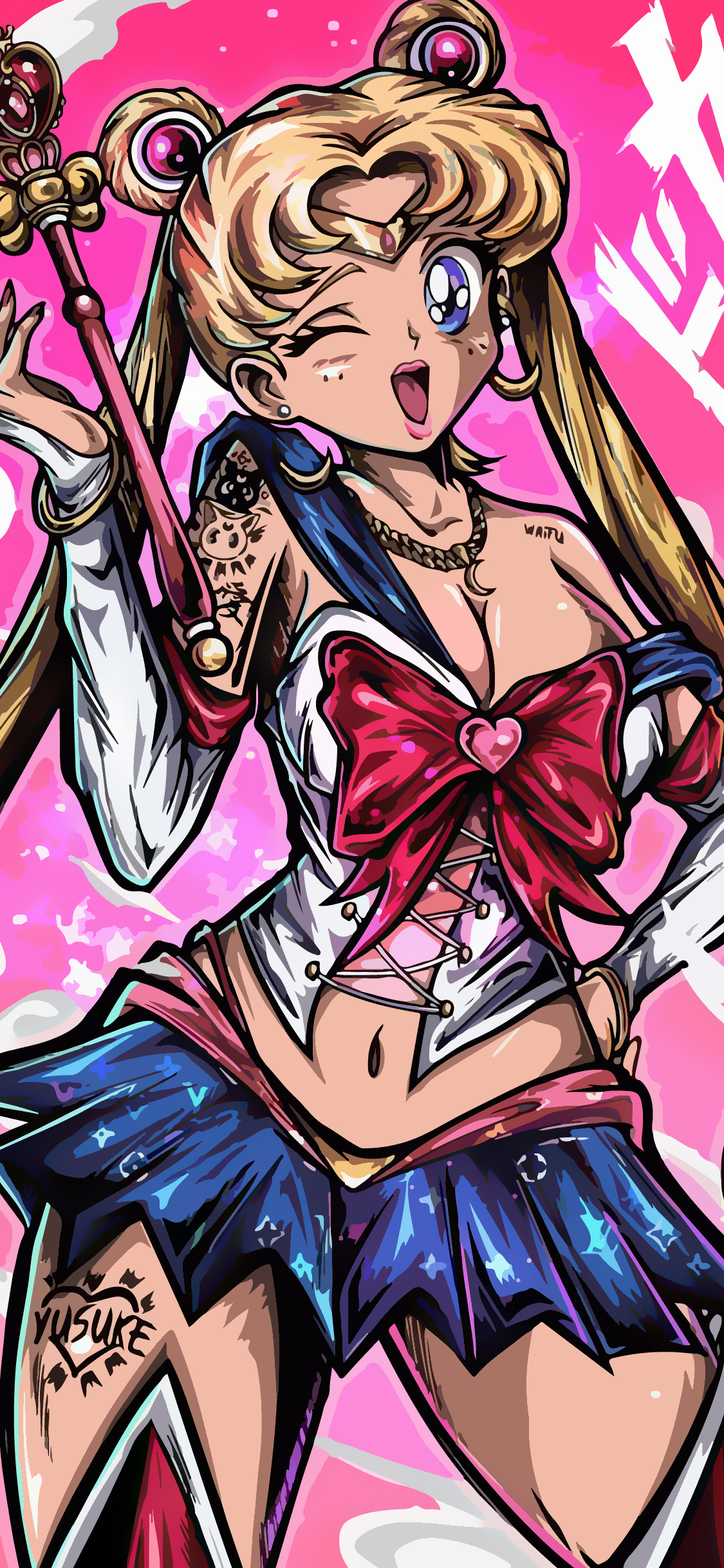 [2436×1125]美少女战士 性感 动画 月野兔 苹果手机动漫壁纸图片