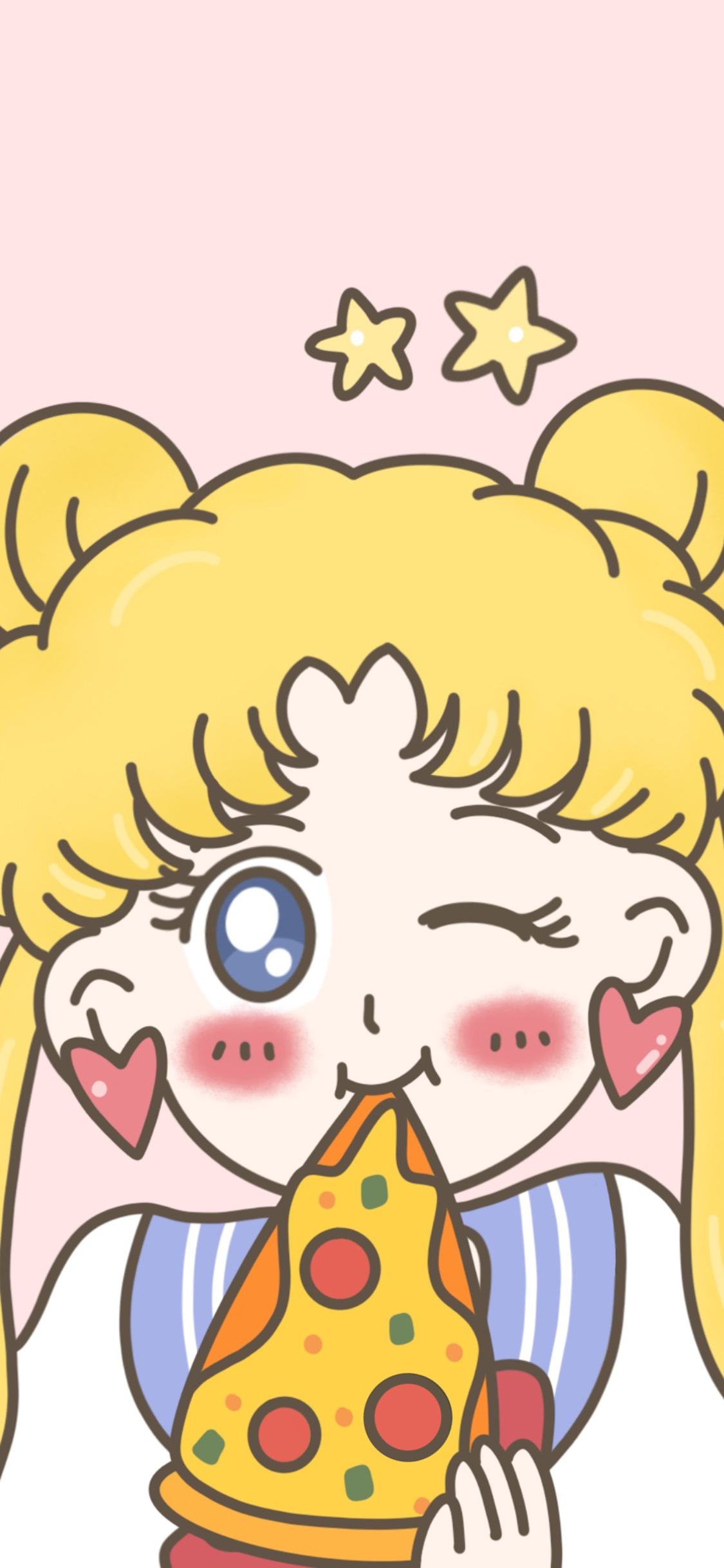 [2436×1125]美少女战士 披萨 动画 五角星 苹果手机动漫壁纸图片