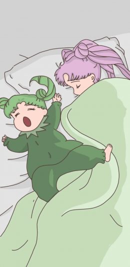 [2436x1125]美少女战士 日漫 睡觉 可爱 苹果手机动漫壁纸图片