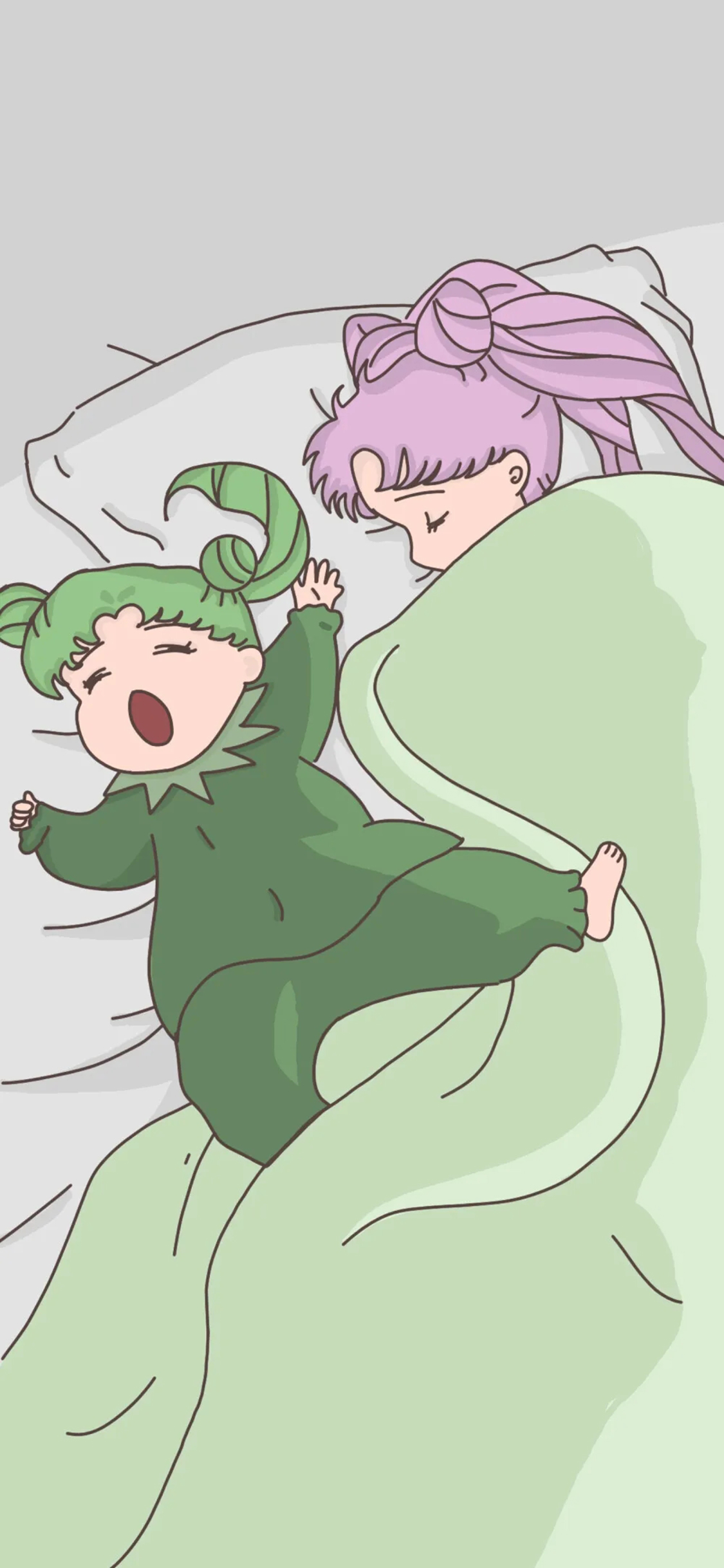 [2436×1125]美少女战士 日漫 睡觉 可爱 苹果手机动漫壁纸图片