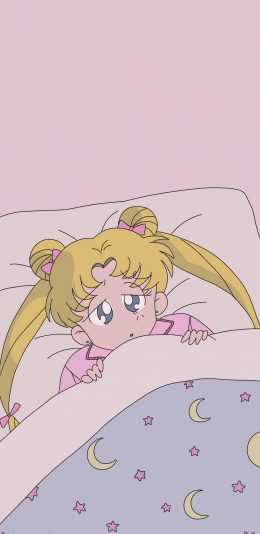 [2436x1125]美少女战士 月野兔 被窝 动画 苹果手机动漫壁纸图片