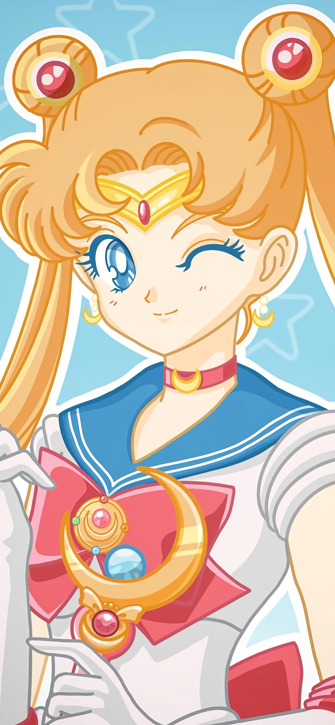 [2436×1125]美少女战士 水冰月 月野兔 星星 动画 苹果手机动漫壁纸图片