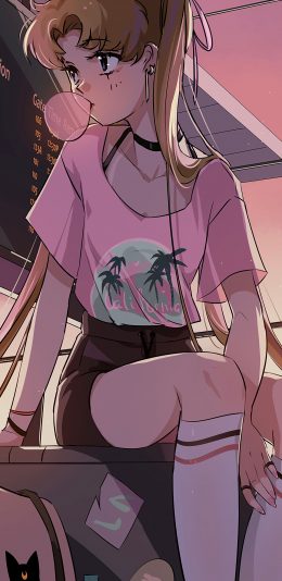 [2436x1125]美少女战士 泡泡糖 漫画 潮服 苹果手机动漫壁纸图片
