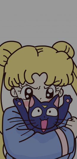 [2436x1125]美少女战士 漫画 日本 水冰月 猫咪 月野兔 苹果手机动漫壁纸图片