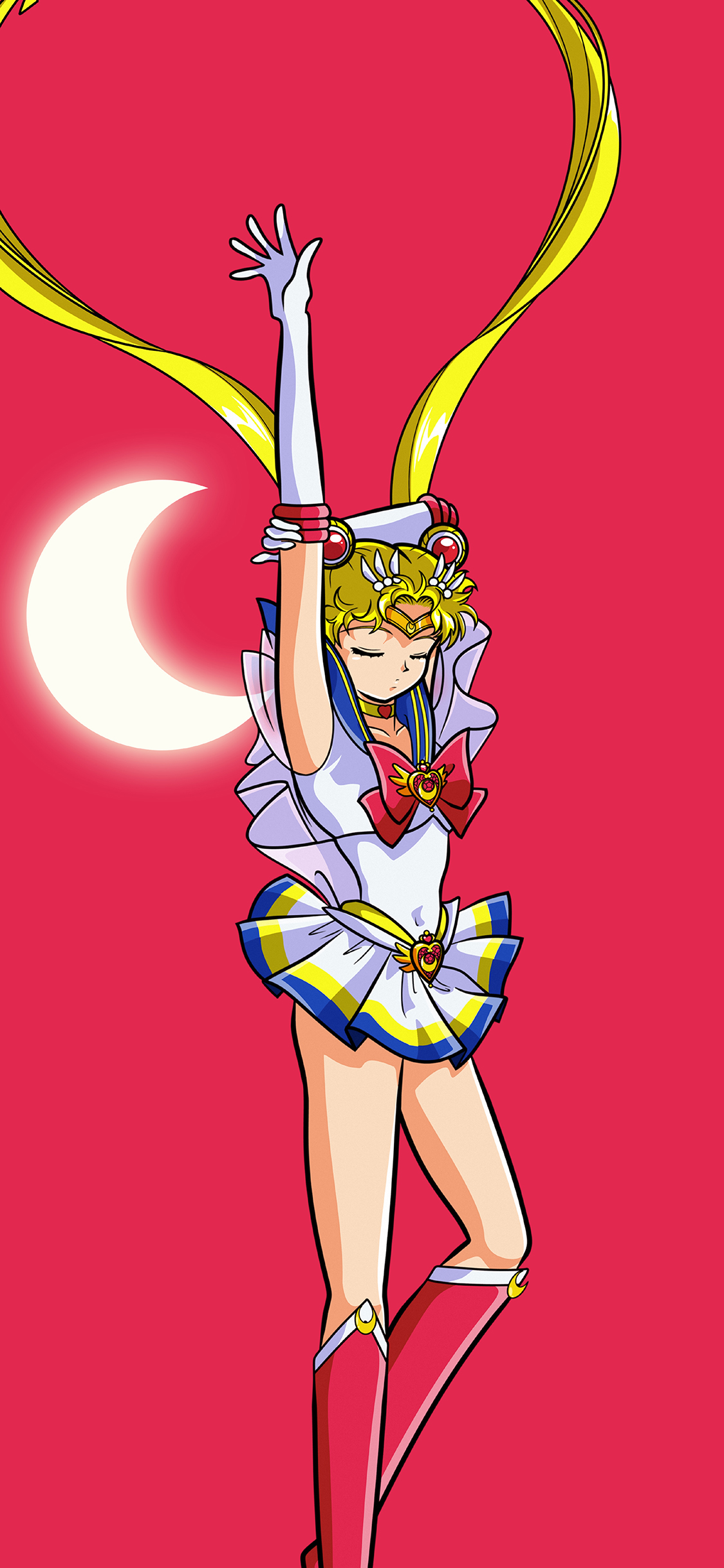 [2436×1125]美少女战士 漫画 日本 粉色 月牙 苹果手机动漫壁纸图片