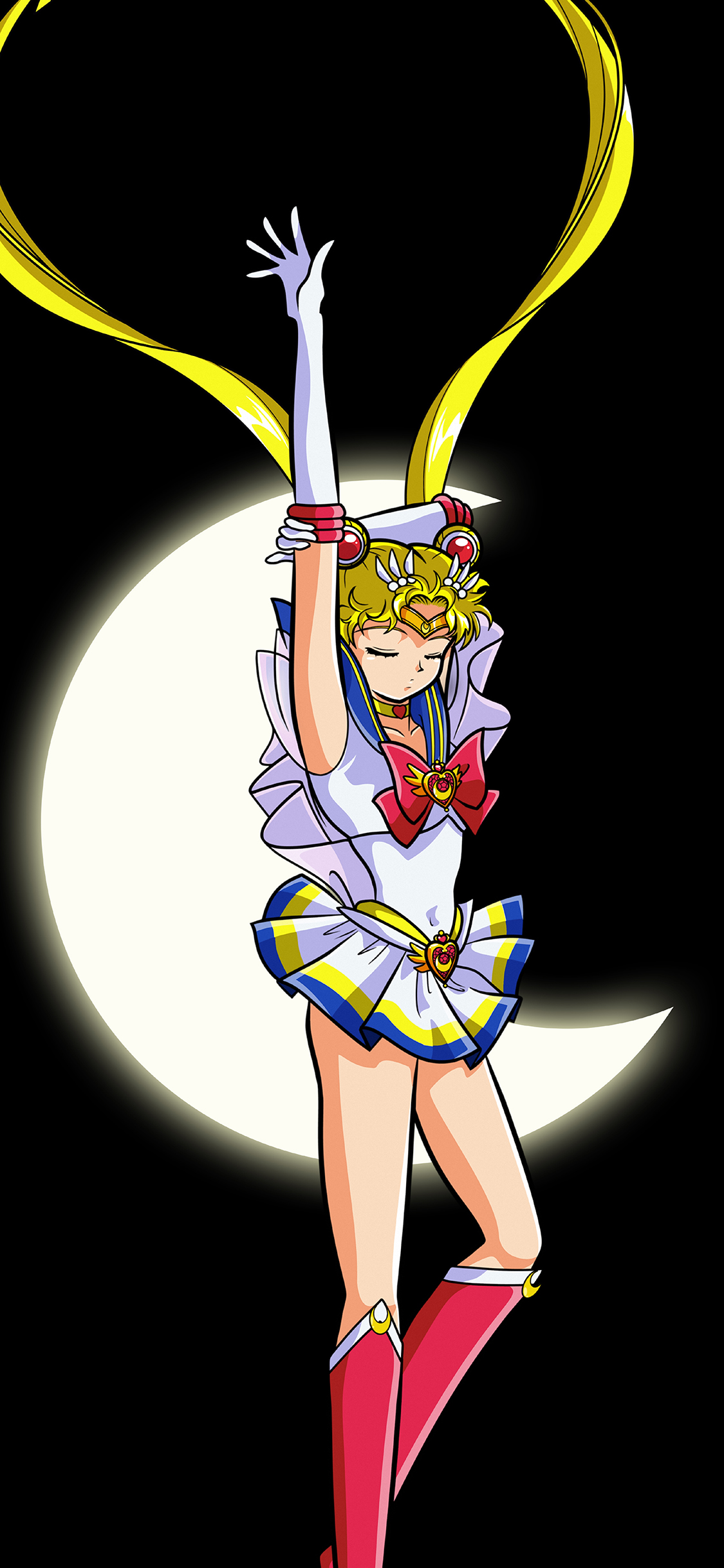 [2436×1125]美少女战士 漫画 日本 黑色 月牙 苹果手机动漫壁纸图片