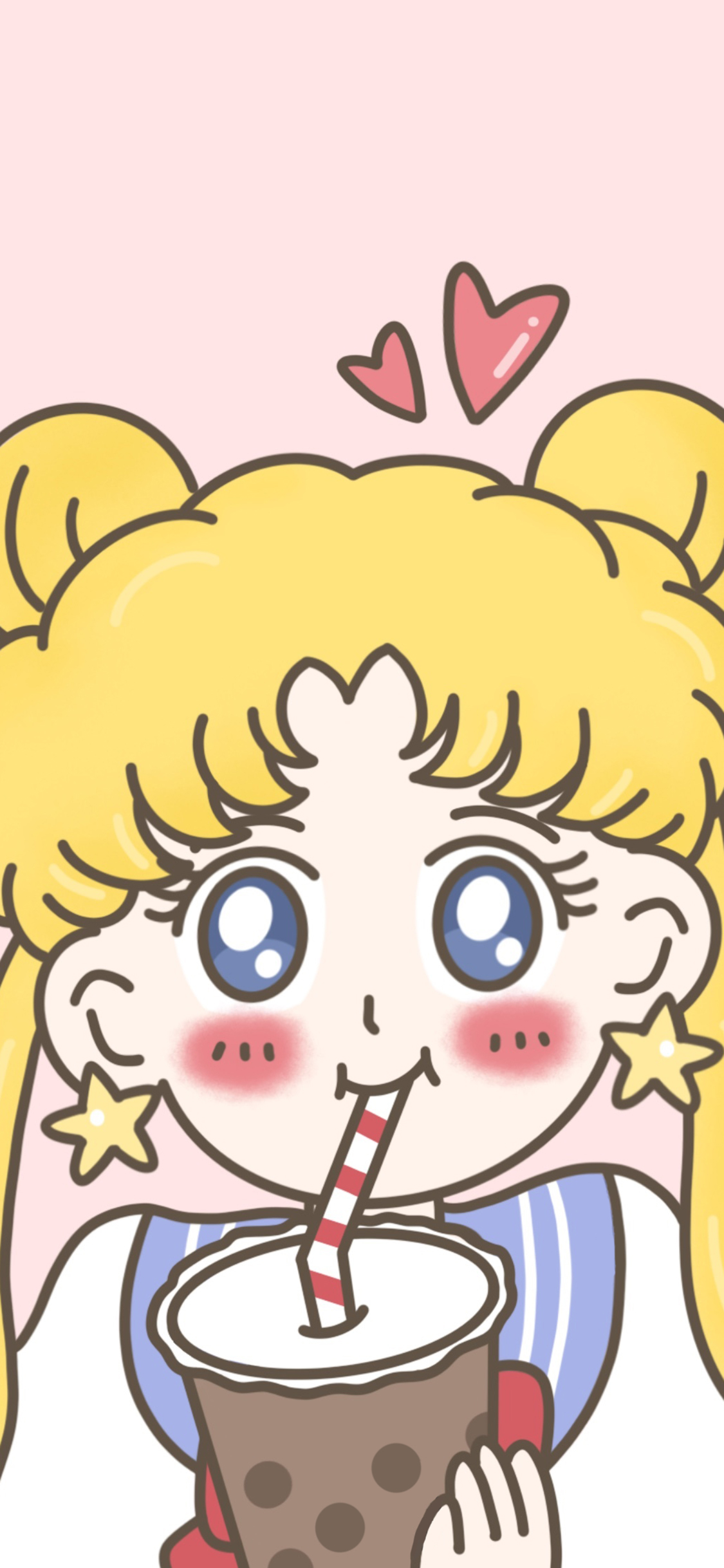 [2436×1125]美少女战士 珍珠奶茶 爱心 苹果手机动漫壁纸图片