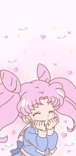 [2436x1125]美少女战士 粉色 卡通 害羞 苹果手机动漫壁纸图片