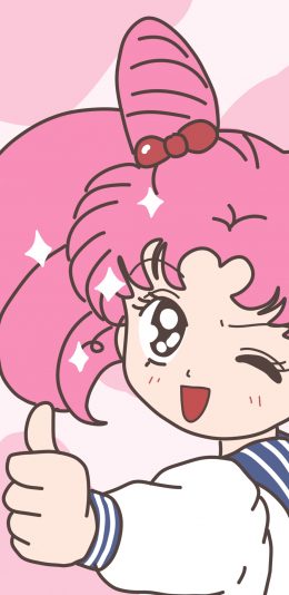 [2436x1125]美少女战士 粉色 小小兔 大拇指 动画 苹果手机动漫壁纸图片