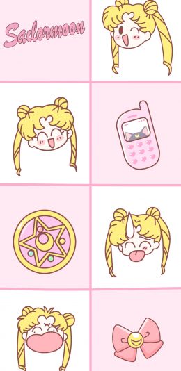 [2436x1125]美少女战士 粉色 手机 蝴蝶结 动画 苹果手机动漫壁纸图片