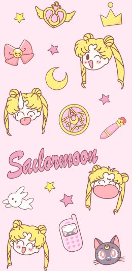 [2436x1125]美少女战士 粉色 月野兔 苹果手机动漫壁纸图片