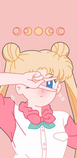[2436x1125]美少女战士 粉色 月野兔 水冰月 动画 剪刀手 苹果手机动漫壁纸图片