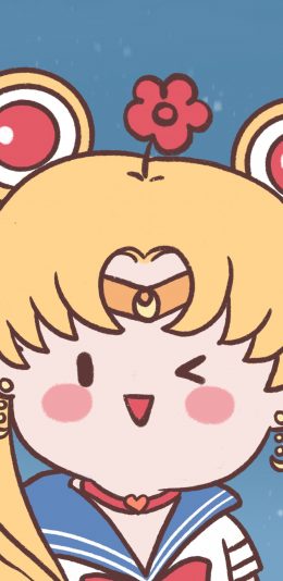 [2436x1125]美少女战士 绘画 月野兔 水冰月 花 苹果手机动漫壁纸图片