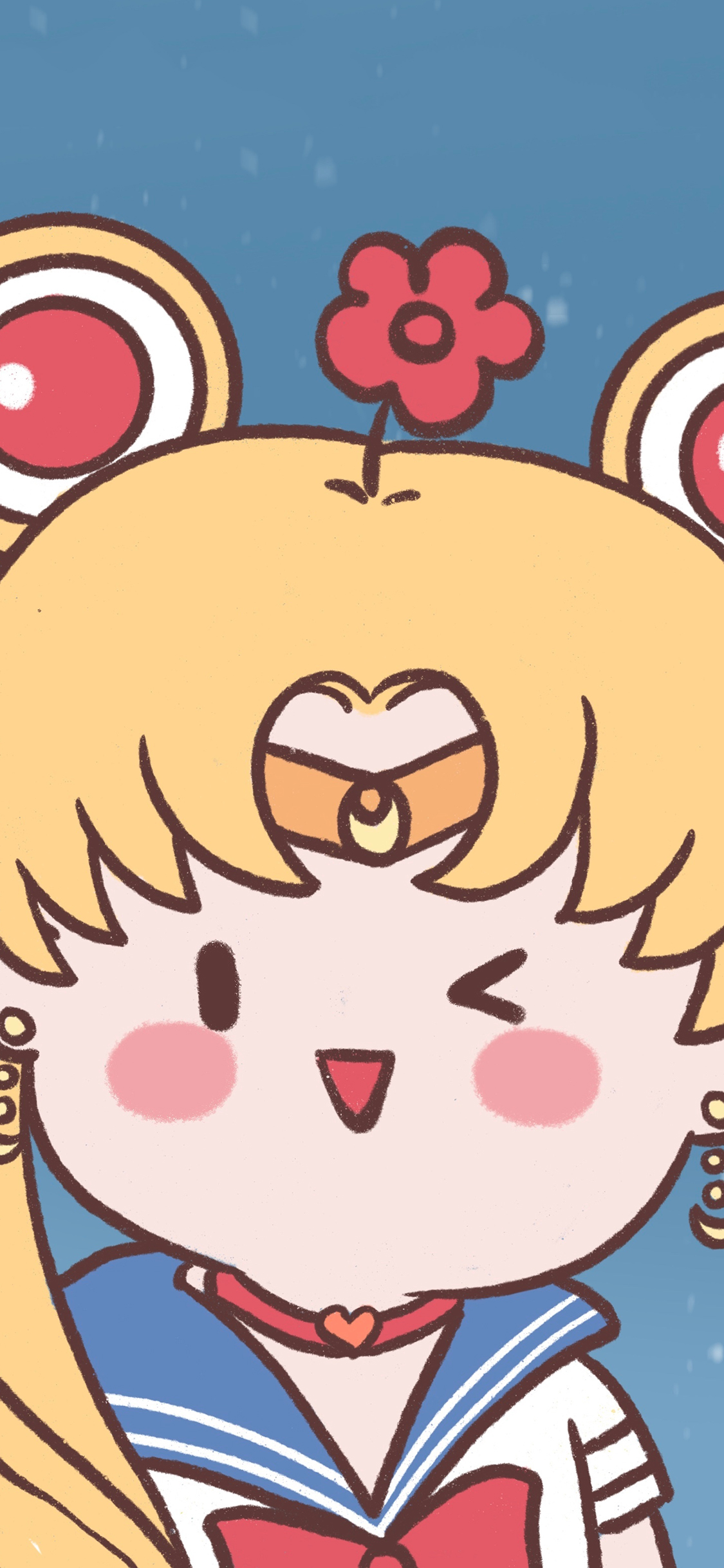 [2436×1125]美少女战士 绘画 月野兔 水冰月 花 苹果手机动漫壁纸图片