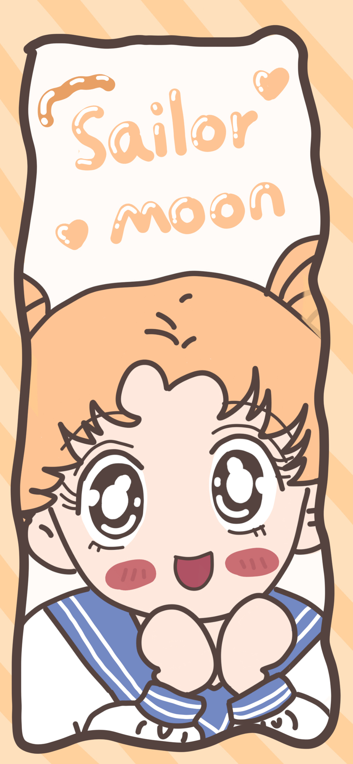 [2436×1125]美少女战士 黄色 动画 月野兔 苹果手机动漫壁纸图片