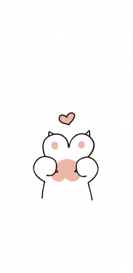 [2436x1125]耶 爱心 剪刀手 猫爪 手势 苹果手机动漫壁纸图片