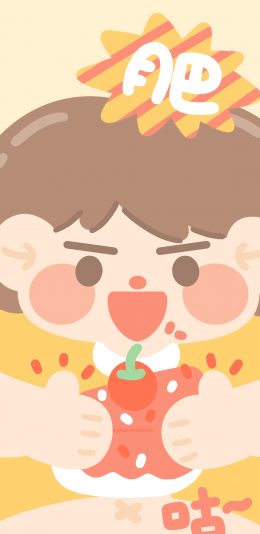 [2436x1125]肥仔 肥 卡通 卡通 咕 苹果手机动漫壁纸图片